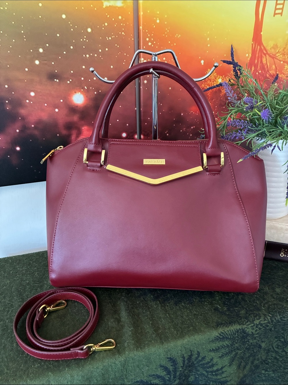 Joy & Iman Burgundy Satchel